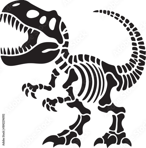 Fierce T-Rex Dinosaur Skeleton Icon
