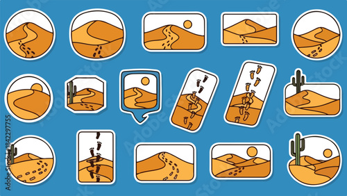 Vector Illustration/sticker of Collection of vintage-style sewing tools and accessories for needlework and crafts.