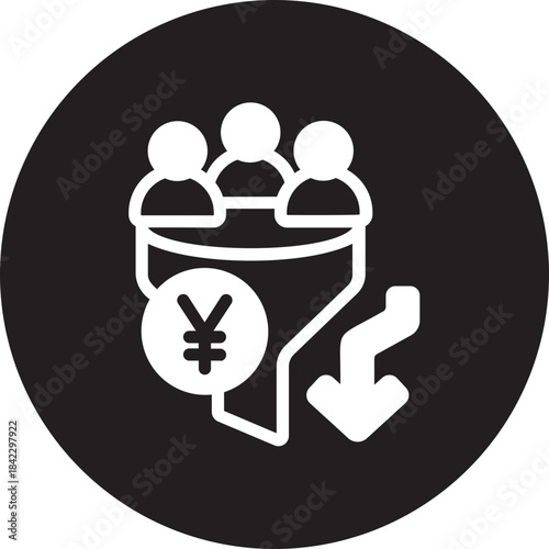 sales pipeline glyph icon
