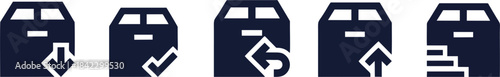 Logistics and Shipping Box Icon Set