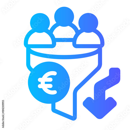 sales pipeline gradient icon