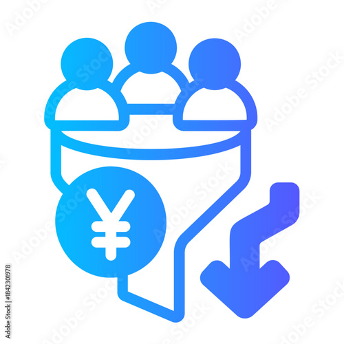 sales pipeline gradient icon