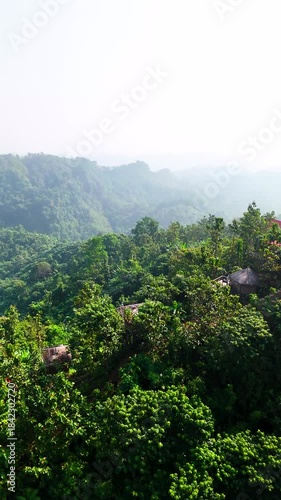 Aerial View of Untouched Green Mountain Valleys