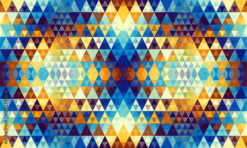 Seamless pattern of a triangles.. Aztec geometric ornament. Vector illustration. Seamless pattern.