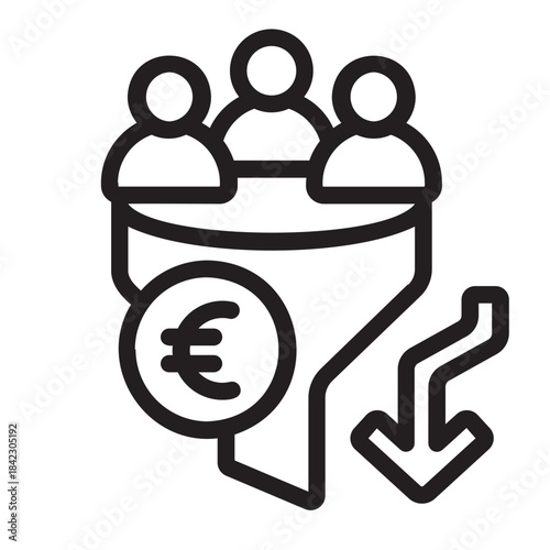 sales pipeline line icon