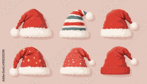 set of christmas hats