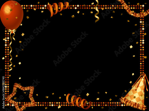 ミラータイル3、パーティー飾りF、9オレンジ