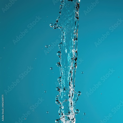 A dynamic, powerful vertical pillar of clear water, demonstrating hydrostatic pressure and fluid dynamics in a captivating spray ,element ,aquatic ,pressure
