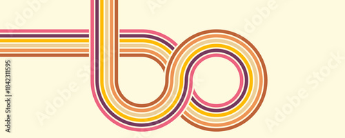 Colorful linear pattern of colored lines in retro style. Abstract background for creative design