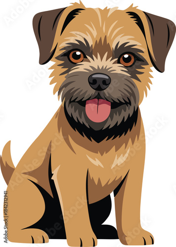 Cute cartoon a illustrator vector Border Terrier