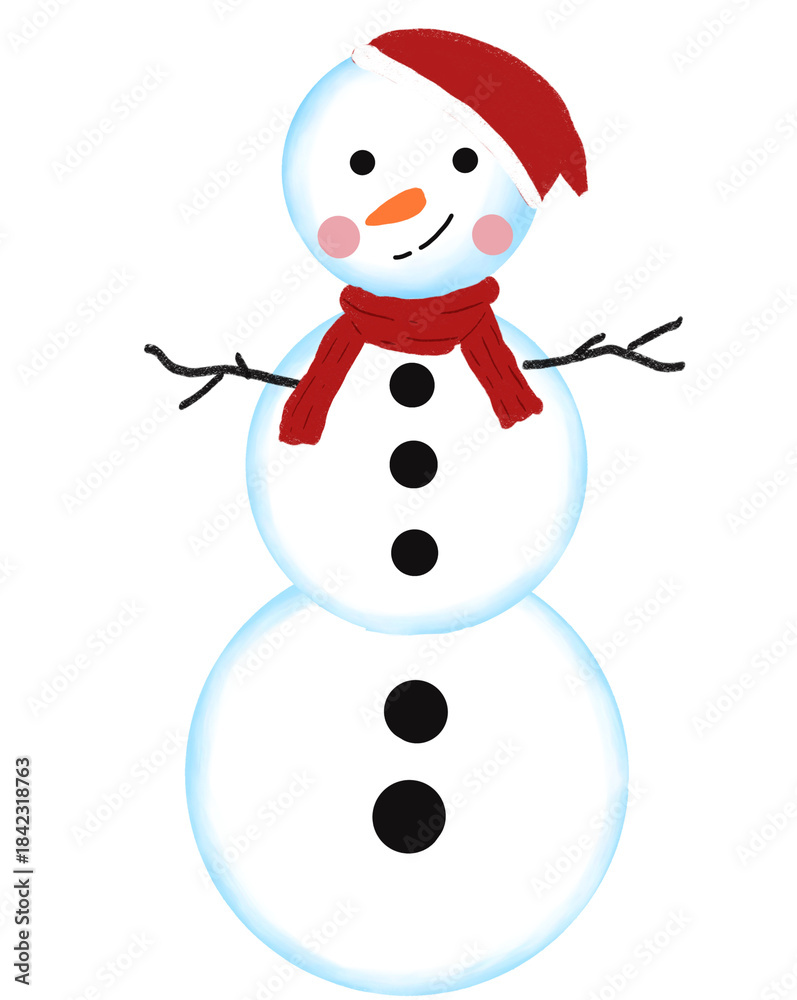 Fototapeta premium snowman on a white 