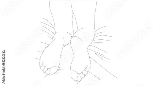 Bare sole of a kneeling curvy woman