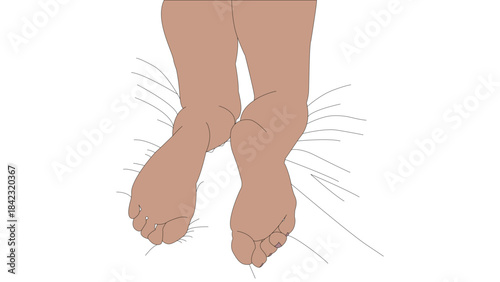 Bare sole of a kneeling curvy woman