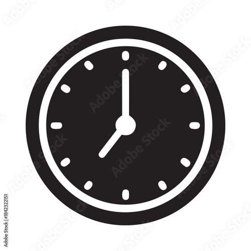 Clock Simple Hands Icon Vector Illustration