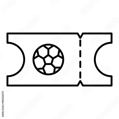 ticket football line icon with editable stroke