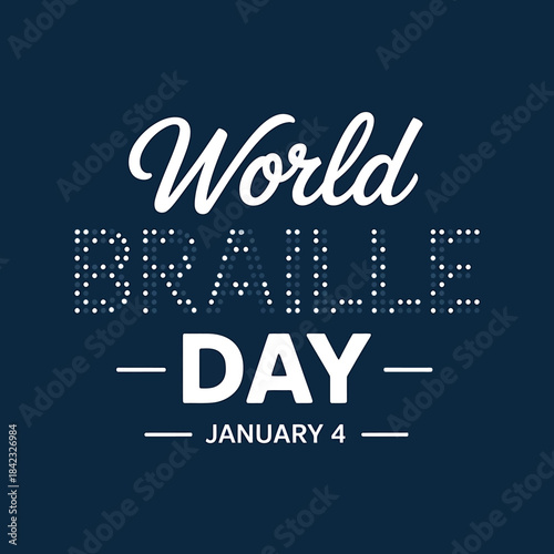 World Braille Day on 4th of January vector 