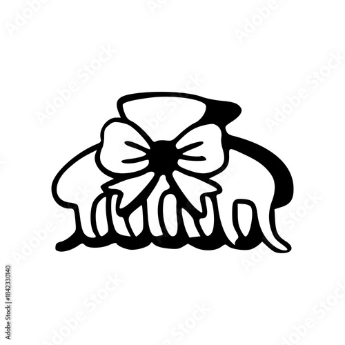fashion accessory: outline drawing of hair clamp