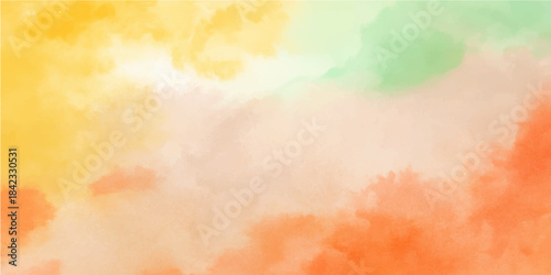 Abstract grunge watercolor sky background featuring beautiful blue clouds and white sunlight texture on vintage paper for a heavenly nature cloudscape