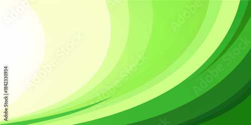 Abstract green background featuring a dynamic wave pattern with bright light effects and flowing lines for a modern motion design wallpaper