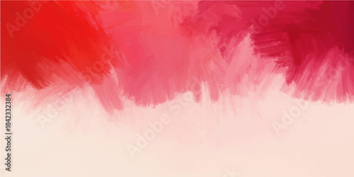Abstract watercolor background with soft red and pink feather textures creates a fluffy colorful design featuring light floral art and a natural water element for fashion decoration