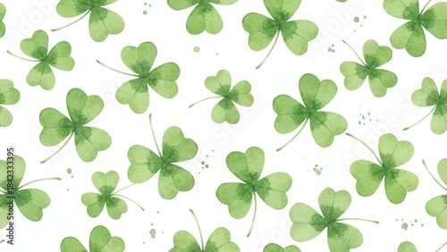Seamless Green Clover Pattern Nature St. Patrick'S Day Leaves. Concept featuring clover, green, pattern, seamless, nature.