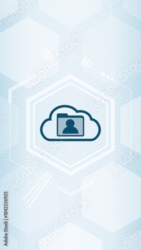 Cloud Data Storage and User Profile Vector Icon for Digital Security