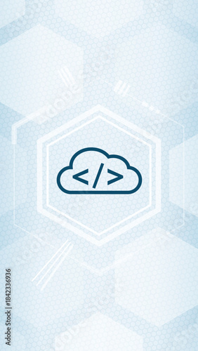 Cloud Computing and Coding Vector Icon for Software Development