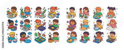 Diverse children engaged in creative and educational activities