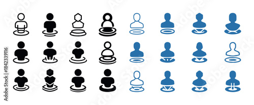 Collection of various minimalist male and female user icons in b