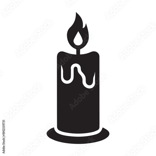 Candle With Melting Wax Icon Vector Illustration