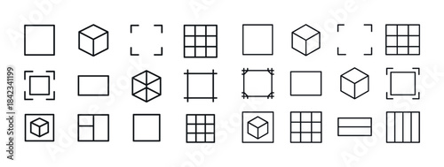 Minimalist geometric shapes and patterns collection