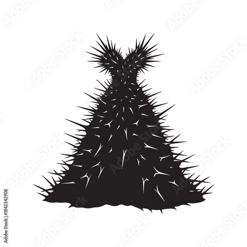 A Towering Headdressed Conical Dress Dominates the Scene with Dread