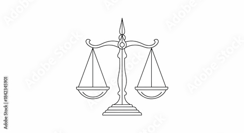 Balance scales icon, justice symbol