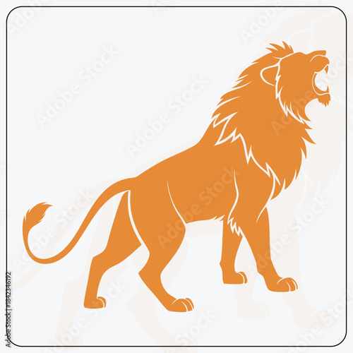 Golden Roaring Lion Vector | Majestic King of the Jungle Logo | Side View Heraldic Crest | Powerful Animal Mascot Design