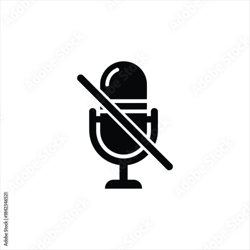 Muted microphone icon for privacy and no recording