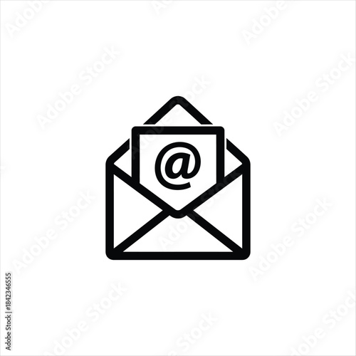 Open envelope with email symbol digital mail and newsletter icon