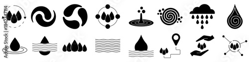 Water icon vector set. Rain illustration sign collection. Watering symbol. Moisture Logo.