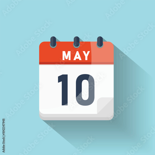 фотографія May ten calendar icon day tenth schedule reminder event planning notification ap