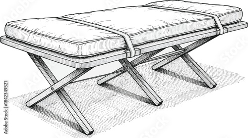 Silhouette of a folding massage table isolated on transparent background
