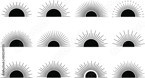 Collection of decorative archways with detailed linear patterns