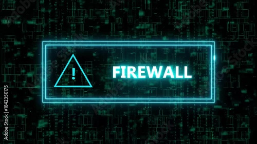 FIREWALL Security breach Computer hacking warning message Hack alert, Hack alert Blackmailing Virus Countdown until deletion Computer security, networking, technology, software topics Animation