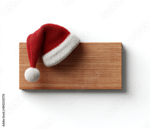 크리스마스 산타모자 나무 표지판