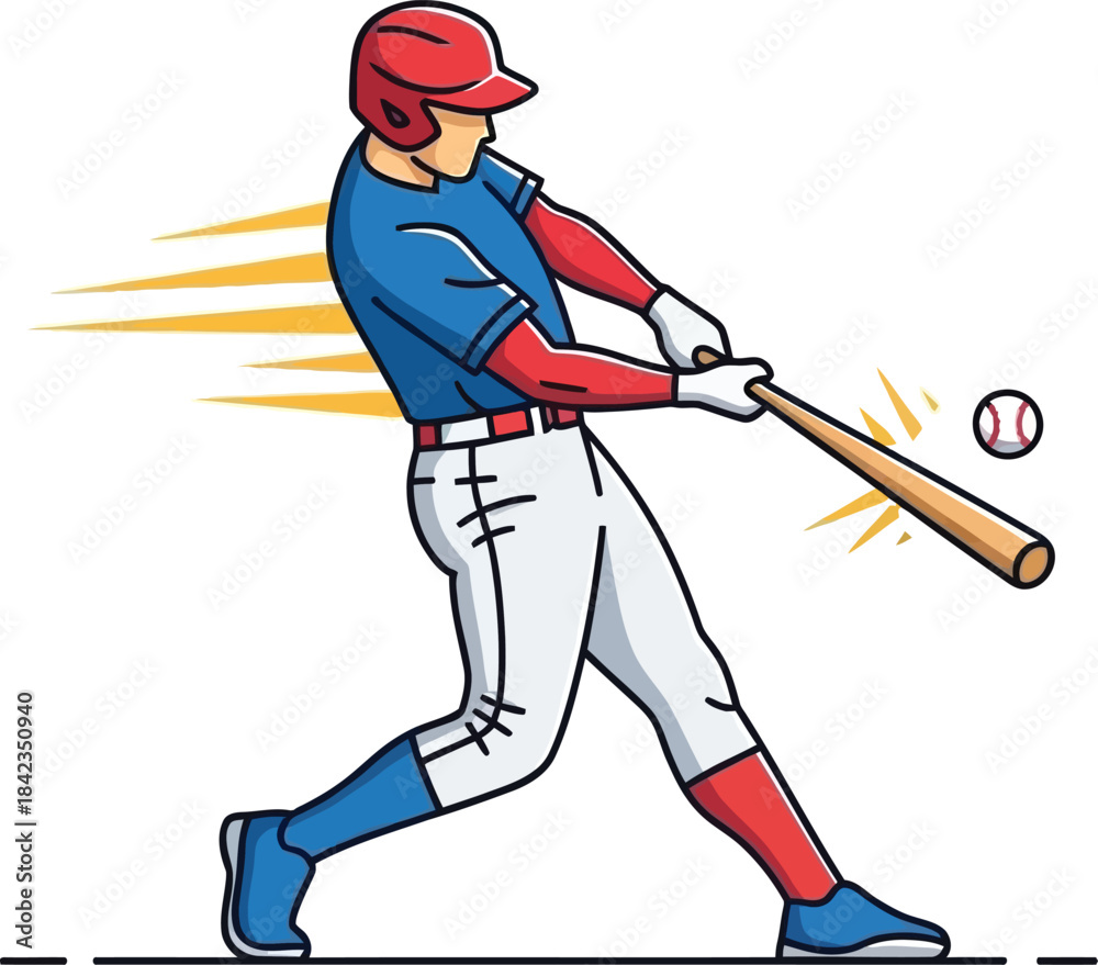 Fototapeta premium Baseball player silhouette swinging bat isolated on transparent background