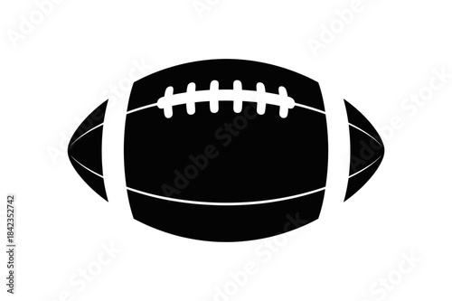 Minimalist Black Silhouette of a Football in a Dark Setting