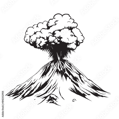 illustration of a volcanic eruption disaster