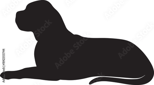 Silhouette of a slender graceful dog standing in a profile view