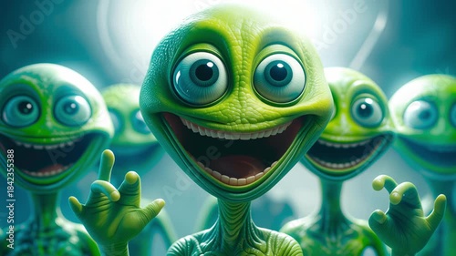 Happy aliens arrival on planet Earth 