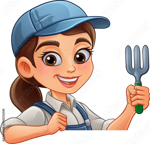 A woman female gardener or ...