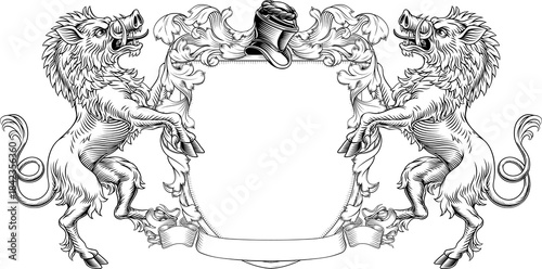 Boars coat of arms or crest...