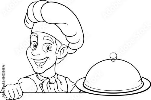 A chef or baker cartoon coo...